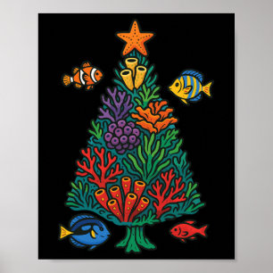 Saltwater Aquarium Christmas Tree 1 Poster