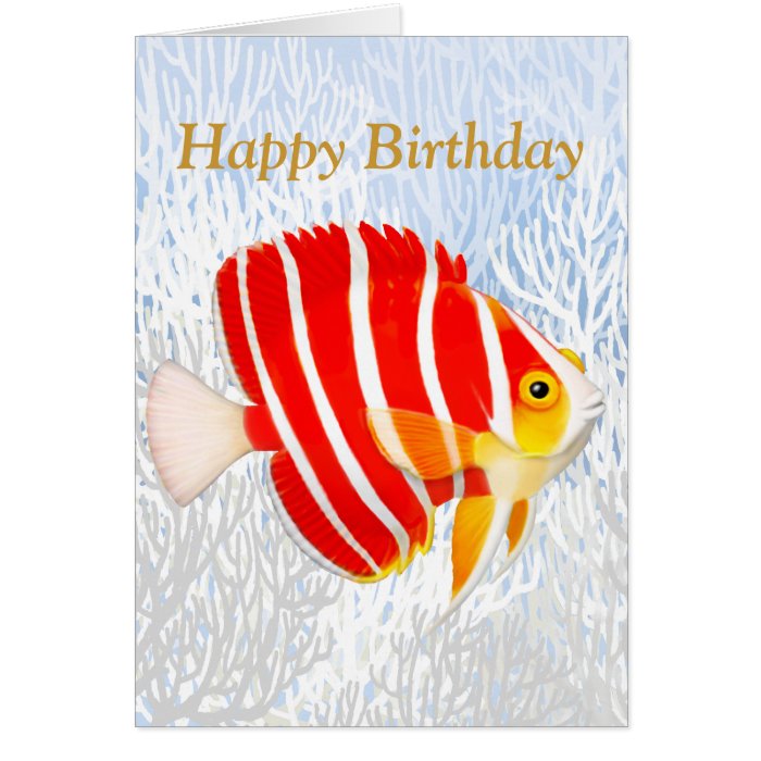 Saltwater Aquarium Fish Happy Birthday Card