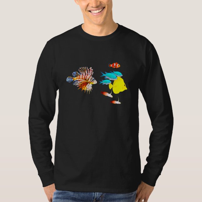 Saltwater Aquarium Lionfish Clownfish Yellow Tang  T-Shirt (Front)