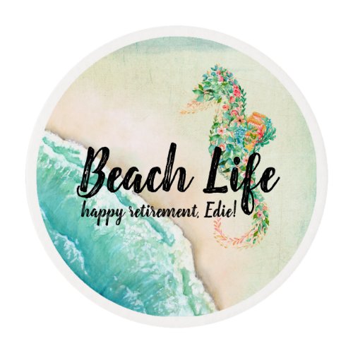 Saltwater Beach Life Seahorse Edible Frosting Rounds