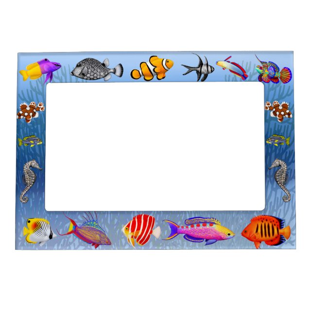 Saltwater Coral Reef Aquarium Fish Magnetic Frame (Front)