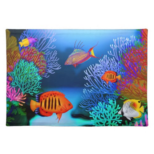 Saltwater Coral Reef Fish American MoJo Placemats