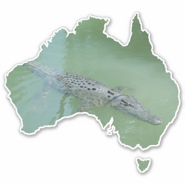 Saltwater Crocodile Croc Australia Shape Sticker (Front)