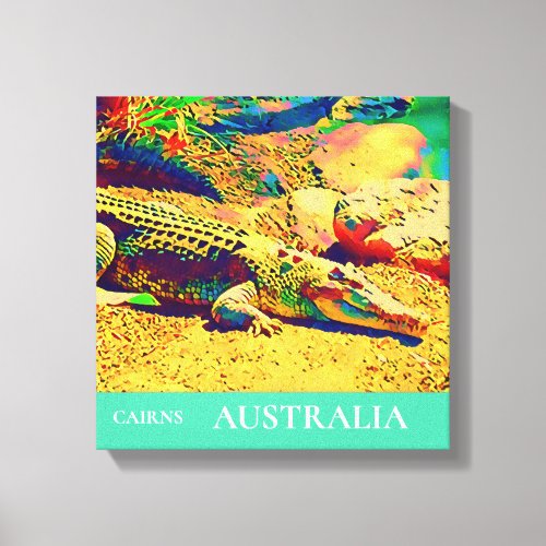 Saltwater crocodile reptile Australia travel art Canvas Print
