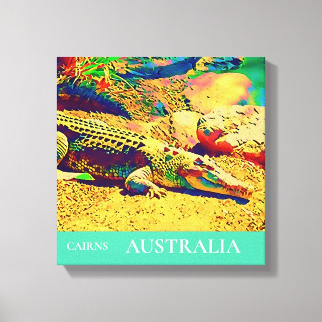 Saltwater crocodile reptile Australia travel art Canvas Print (Front)
