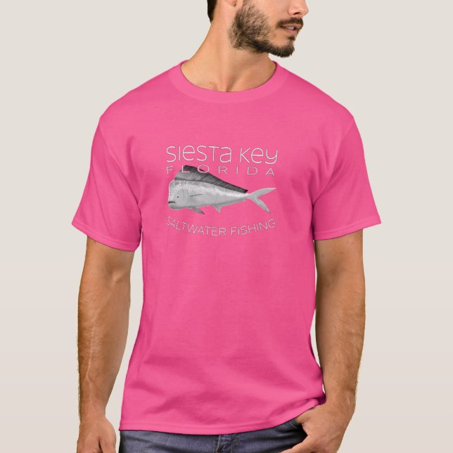 Saltwater Deep Sea Fishing Siesta Key Florida Mahi T-Shirt (Front)