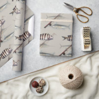 Saltwater Fish Offshore Fishing Rod Masculine Wrapping Paper