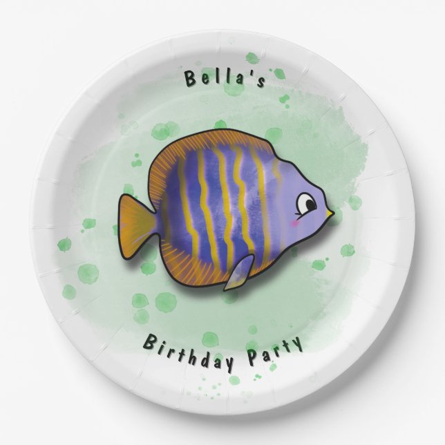 saltwater fish Party Paper Plates (Front)
