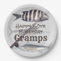 Saltwater Fishing Fisherman's Birthday Party Paper Plates