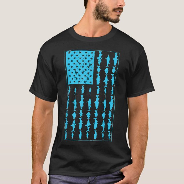 Saltwater Fishing Men American Flag Saltwaters Fis T-Shirt (Front)