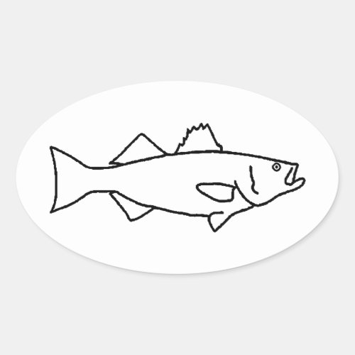 Saltwater Fishing _ Striped Bass Oval Sticker