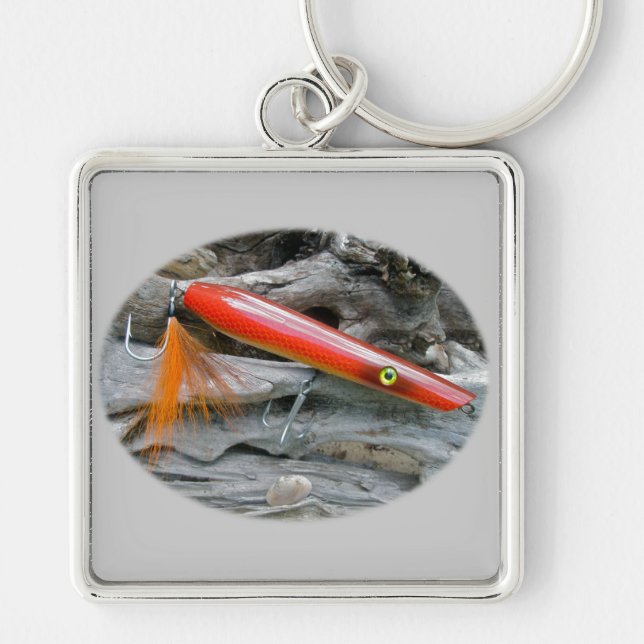 Saltwater Lure Popper Firebird Coordinating Items Keychain (Front)