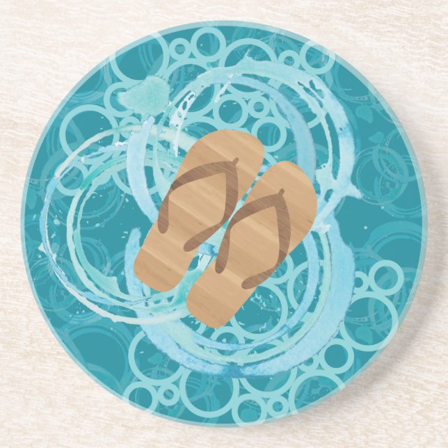Saltwater Sandals SandstoneCoaster Coaster (Front)