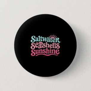 Saltwater Seashells Sunshine Hawaii Beach Summer V Button