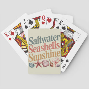 Saltwater Seashells Sunshine Summer Beach Vacation Poker Cards