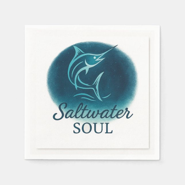 Saltwater Soul Marlin Paper Napkin (Front)