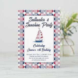 Saltwater & Sunshine Beach Sailing Party Invitation