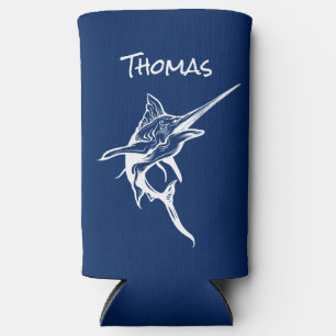 Saltwater Swordfish Nautical Can Coolers