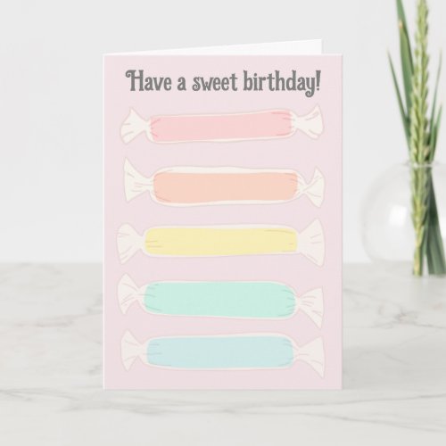 Saltwater Taffy Candy Custom Message Birthday Card