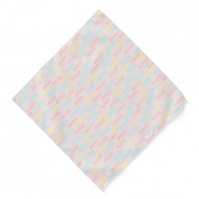 Saltwater Taffy Candy Pastel Patterned Bandana (Front)