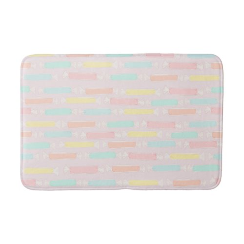 Saltwater Taffy Candy Pastel Patterned Bath Mat