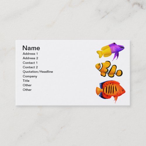 Saltwater Tropical Fish Customizable Business Card