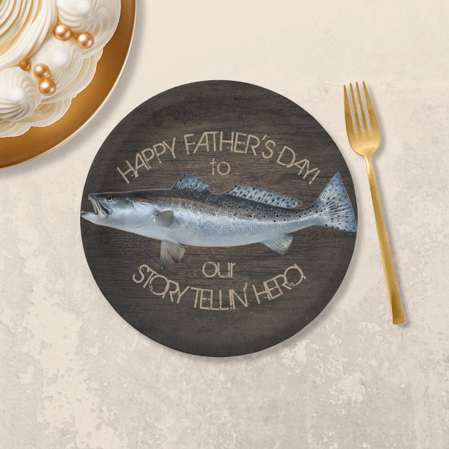 Saltwater Trout Fathers Day Hero Paper Plates (Creator Uploaded)