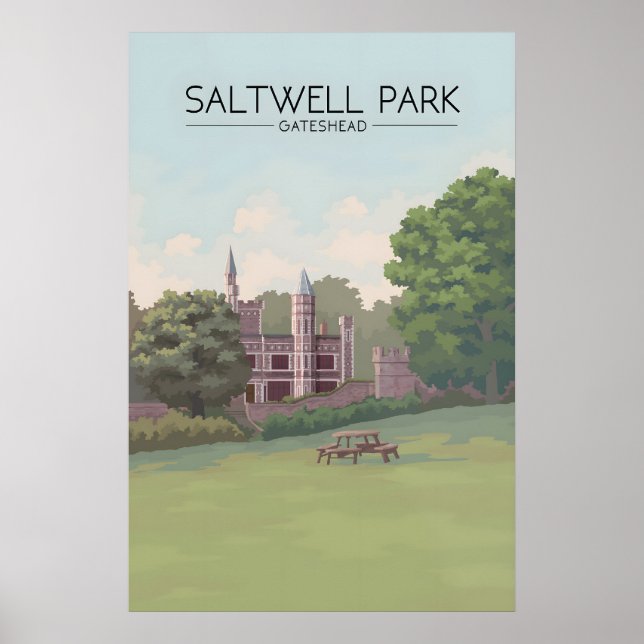 Saltwell Park Gateshead Travel Poster (Front)
