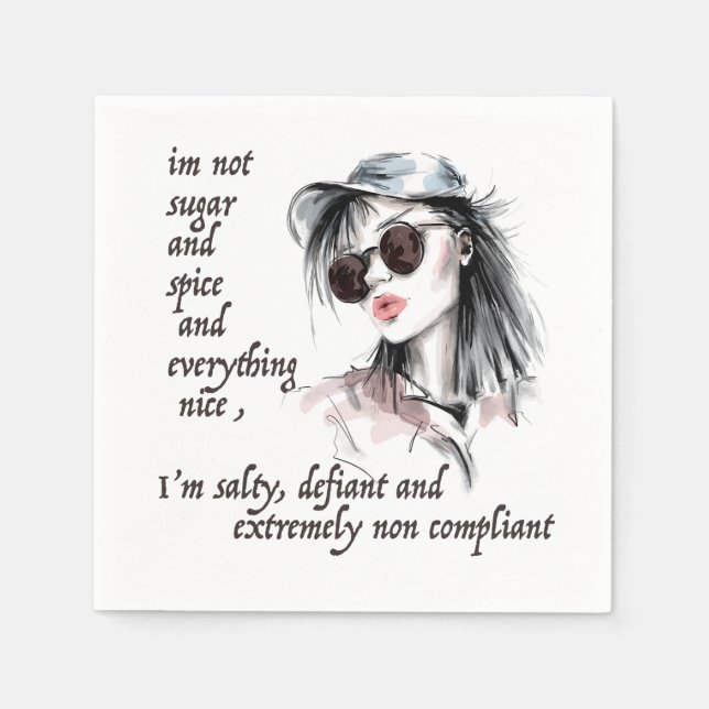 Salty and Defiant Napkins (Front)