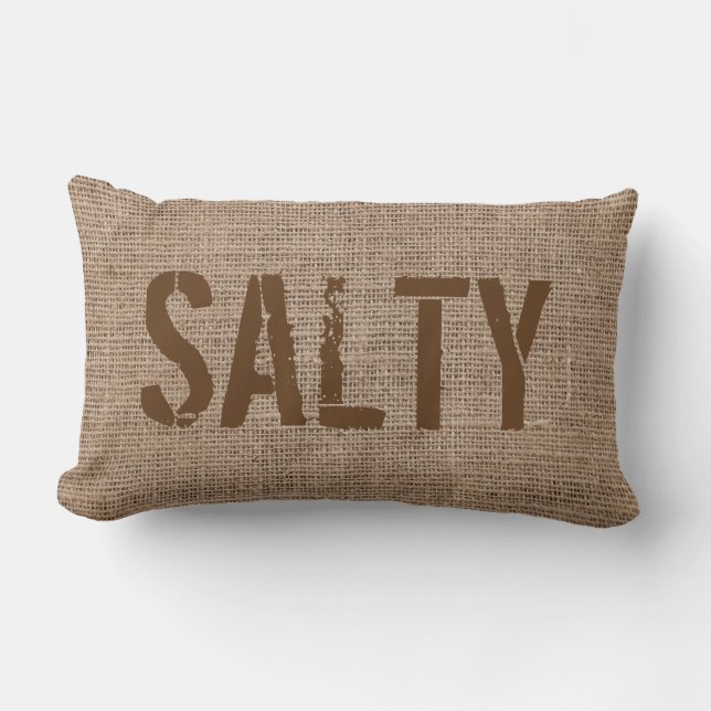 Salty and Sweet - Tan Burlap -  Lumbar Pillow (Front)