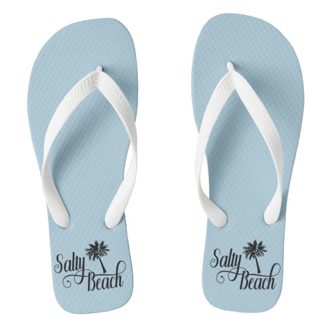 Salty Beach Funny Summer Flip Flops (Footbed)