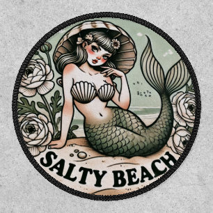 Salty Beach Mermaid Humor Funny Mermaids Patch