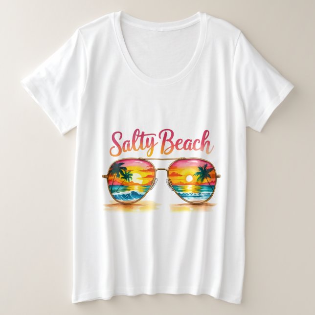 Salty Beach  Plus Size T-Shirt (Design Front)