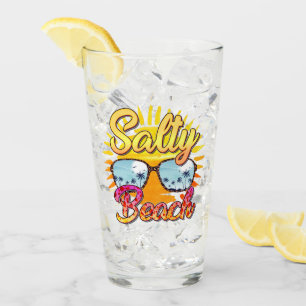 Salty Beach Tropical Sun & Palm Tree Glass