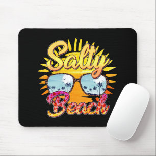 Salty Beach Tropical Sun & Palm Tree Mouse Pad