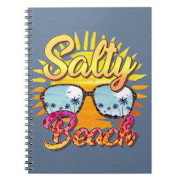 Salty Beach   Tropical Sun & Palm Tree Notebook