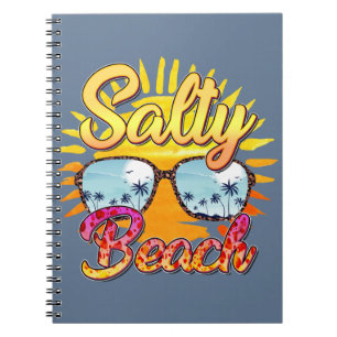 Salty Beach Tropical Sun & Palm Tree Notebook