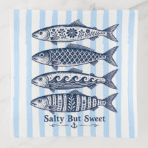 Salty But Sweet Blue Stripe Nautical Fish