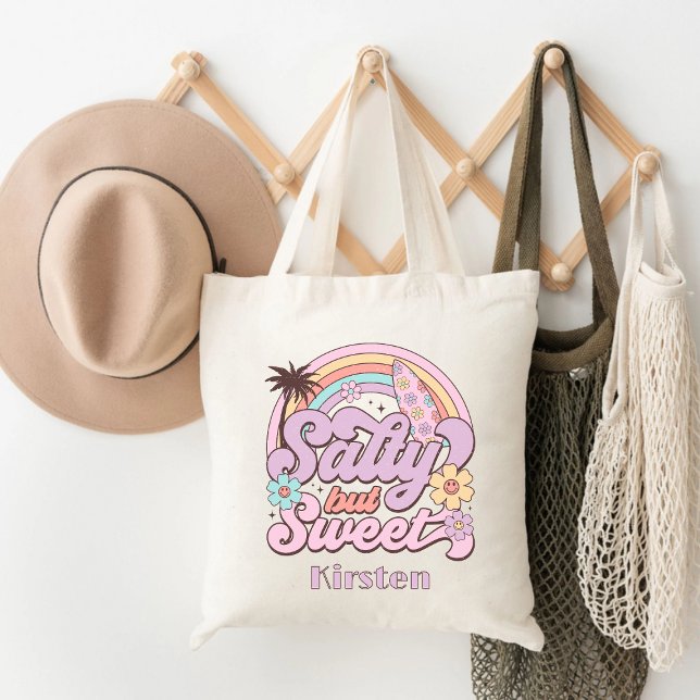 Salty But Sweet Personalized Chic Retro Summer  Tote Bag (Salty But Sweet Personalized Chic Retro Summer Tote Bag)