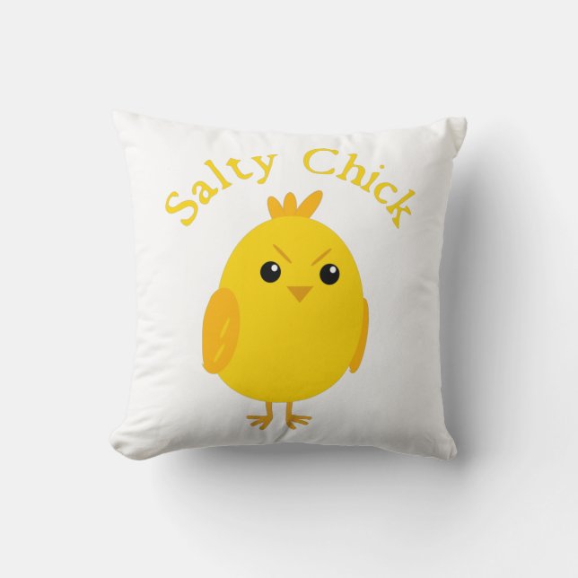 Salty Chick  Throw Pillow (Front)