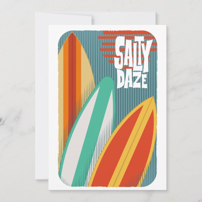 Salty Daze Surfing Invitation (Front)