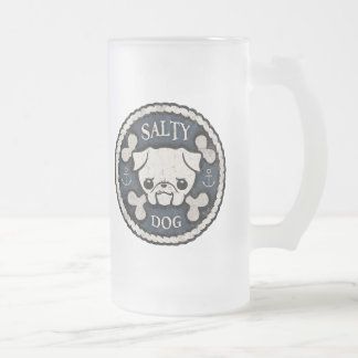Salty Dog -bd Frosted Glass Beer Mug