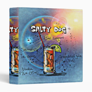 Salty Dog Cocktail (#6 of 12 Drink Recipe Sets) 3 Ring Binder