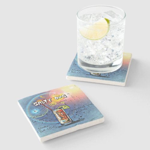 Salty Dog Cocktail 6 of 12 Drink Recipe Sets Stone Coaster