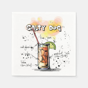 Salty Dog Drink Recipe Cocktail Napkin