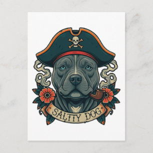 Salty Dog Pitbull Postcard