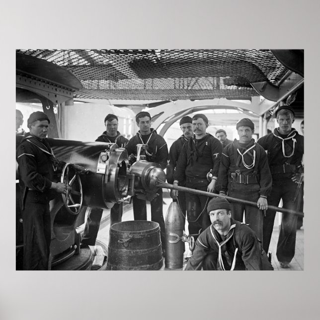 Salty Dogs with Gun, 1890s Poster (Front)