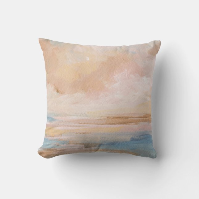 Salty Embrace Seascape Throw Pillow (Front)