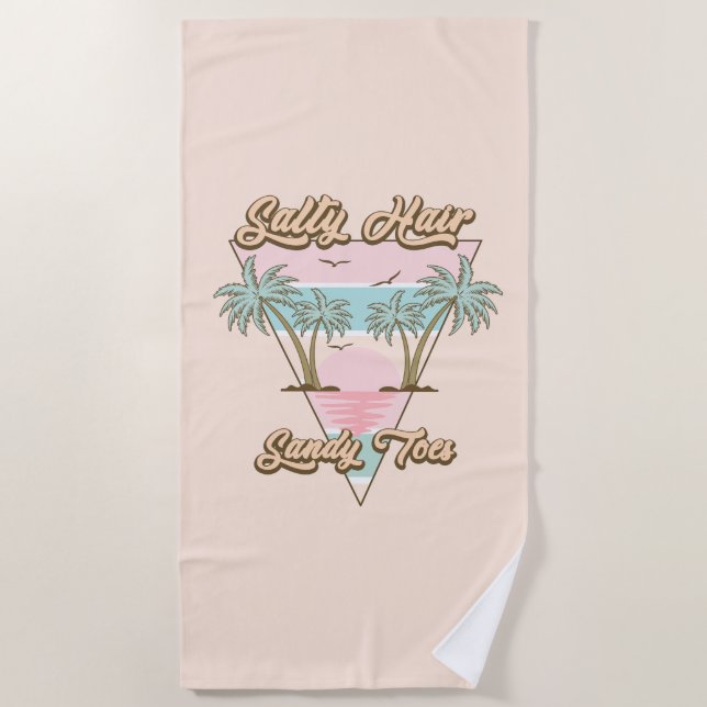 Salty Hair Sandy Toes Summer Tropical Beach Life Towel (Front)