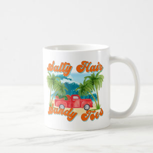Salty Hair, Sandy Toes   Tropical Truck & Beach Coffee Mug